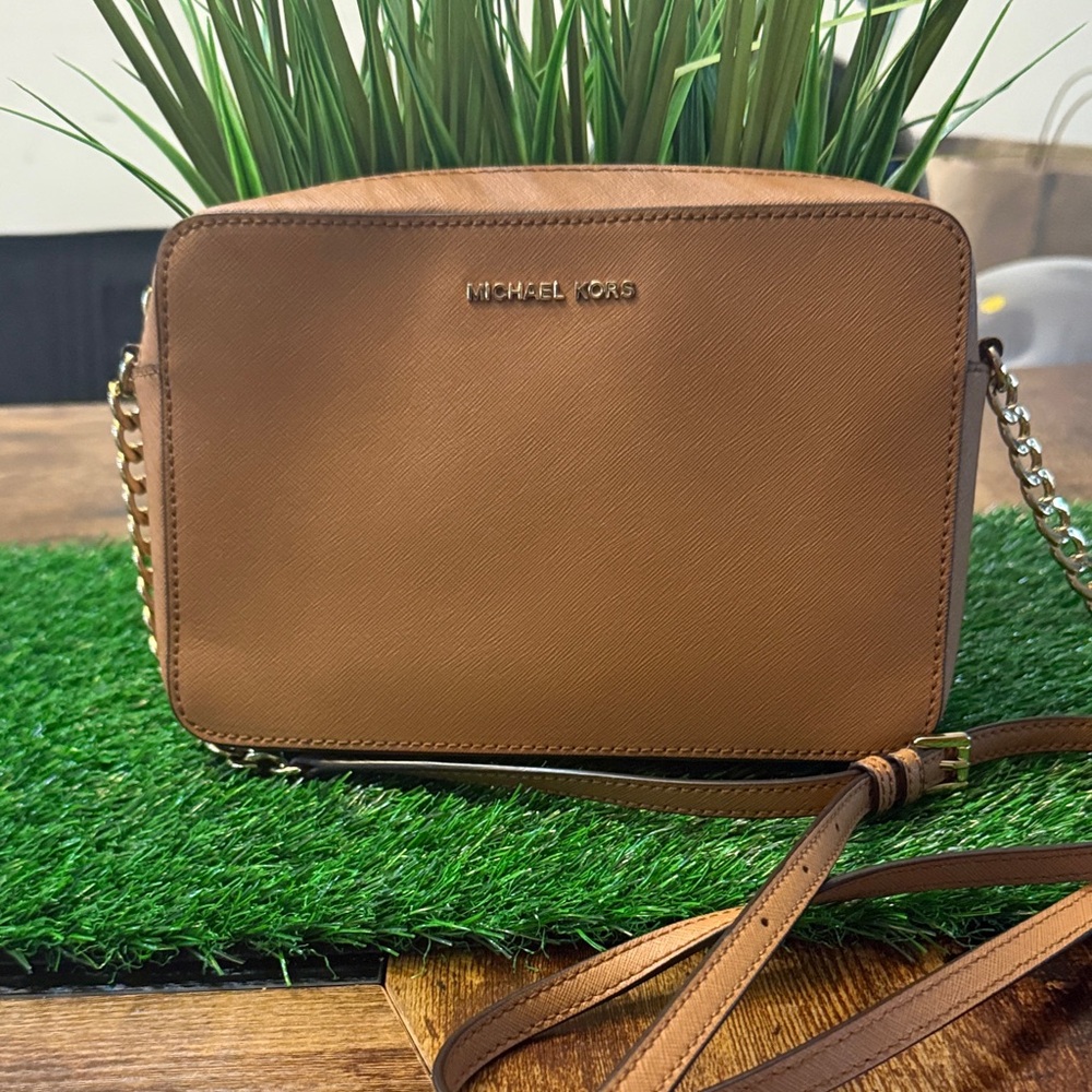 Michael Kors Tan Crossbody with Chain Strap